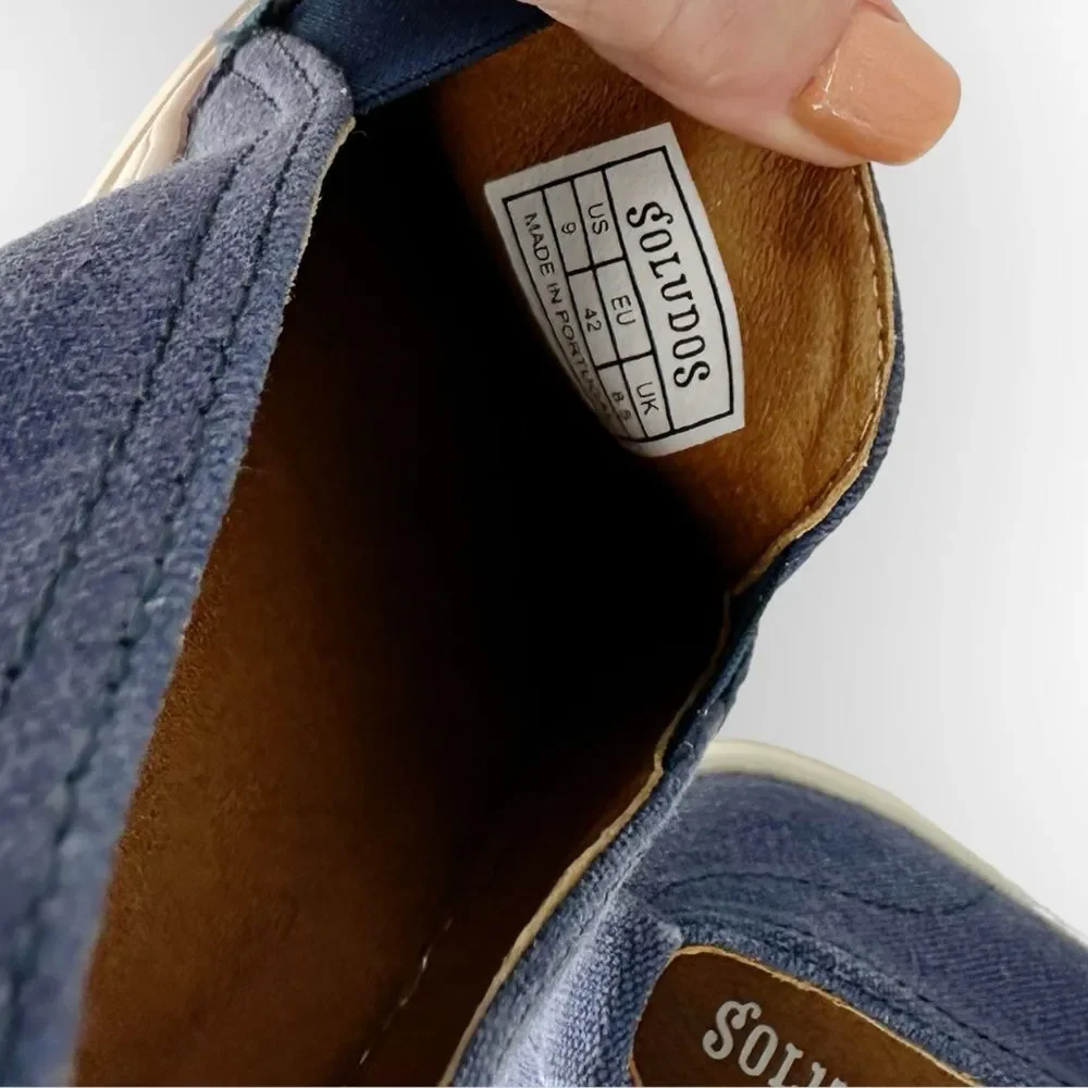 SOLUDOS MEN’S ALGARVE SLIP ON SNEAKER NAVY -‎ size 12- NIB